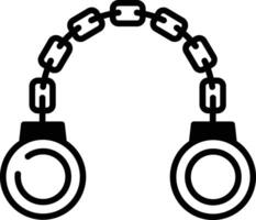 Handcuffs glyph and line vector illustration