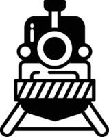 tren glifo y línea vector ilustración