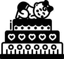 Maternity cake glyph and line vector illustration