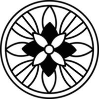 Mandala glyph and line vector illustration