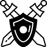 Warrior Shield glyph and line vector illustration