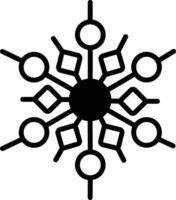 Snowflake glyph and line vector illustration