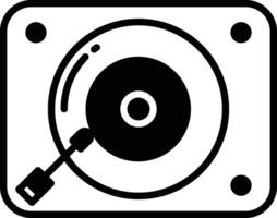 turntable glyph and line vector illustration