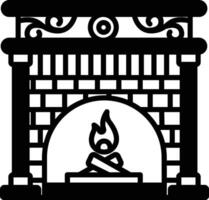 fire place glyph and line vector illustration