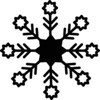 Snowflake glyph and line vector illustration