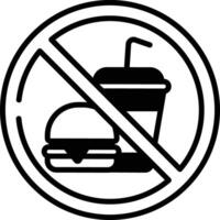 comida prohibido glifo y línea vector ilustración