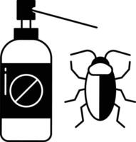 cucaracha rociar glifo y línea vector ilustración