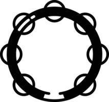 Tambourine glyph and line vector illustration