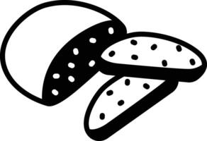 Bread glyph and line vector illustration