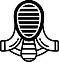 Fencing Mask glyph and line vector illustration