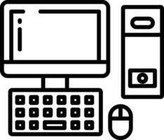 Computer outline vector illustrations