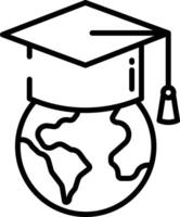 Global Education outline vector illustration