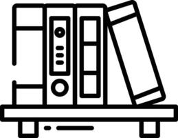 Bookshelf outline vector illustration