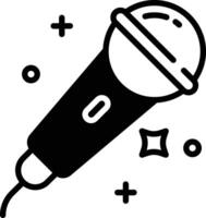 karaoke glifo y línea vector ilustración