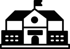 academy building glyph and line vector illustration
