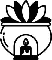 Aromatherapy glyph and line vector illustration