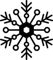 Snowflake glyph and line vector illustration