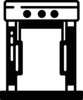 Metal detector glyph and line vector illustration