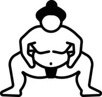 Sumo glyph and line vector illustration