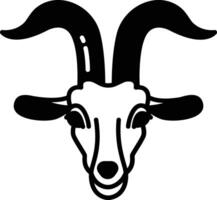 Goat glyph and line vector illustration