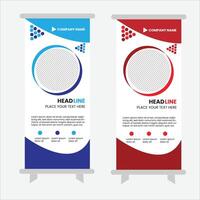 roll up banner design vector
