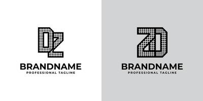 Letters DZ and ZD Dot Monogram Logo, Suitable for business with DZ or ZD initials vector