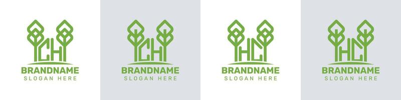 Letters CH and HC Greenhouse Logo, for business related to plant with CH or HC initials vector