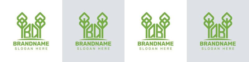 Letters BQ and QB Greenhouse Logo, for business related to plant with BQ or QB initials vector