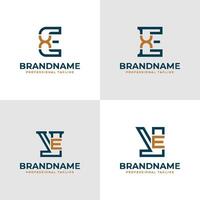 Elegant Letters EX and XE Monogram Logo, suitable for business with EX or XE initials vector