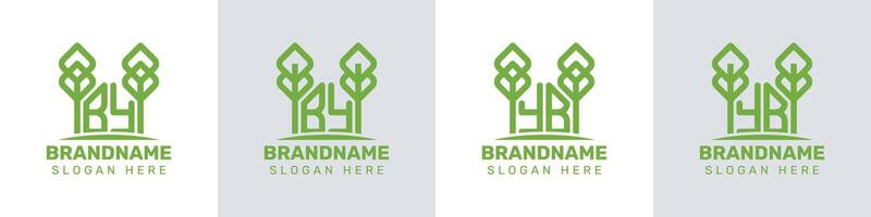 Letters BY and YB Greenhouse Logo, for business related to plant with BY or YB initials vector