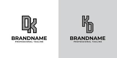 Letters DK and KD Dot Monogram Logo, Suitable for business with DK or KD initials vector