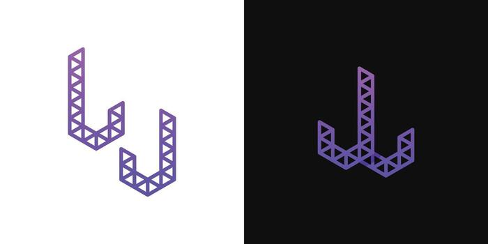 letras jl y lj polígono logo, adecuado para negocio relacionado a polígono con jl o lj iniciales vector