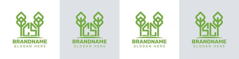 Letters CS and SC Greenhouse Logo, for business related to plant with CS or SC initials vector