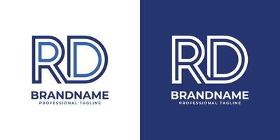 Letters RD Line Monogram Logo, suitable for business with RD or DR initials vector