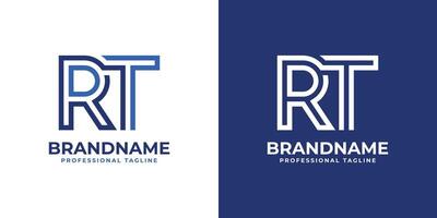 Letters RT Line Monogram Logo, suitable for business with RT or TR initials vector