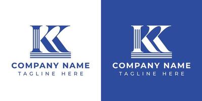 Letters KK Pillar Logo Set, suitable for any business with KK related to Pillar vector