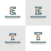 Elegant Letters ET and TE Monogram Logo, suitable for business with ET or TE initials vector