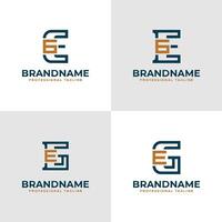 Elegant Letters EG and GE Monogram Logo, suitable for business with EG or GE initials vector