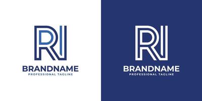 letras Rhode Island línea monograma logo, adecuado para negocio con Rhode Island o ir iniciales vector