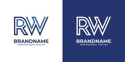 Letters RW Line Monogram Logo, suitable for business with RW or WR initials vector