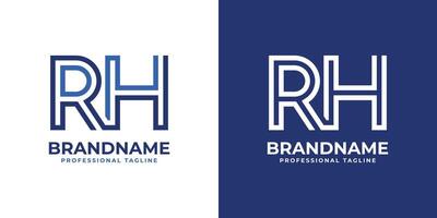 letras rh línea monograma logo, adecuado para negocio con rh o hora iniciales vector