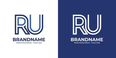 Letters RU Line Monogram Logo, suitable for business with RU or UR initials vector