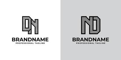 Letters DN and ND Dot Monogram Logo, Suitable for business with DN or ND initials vector