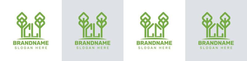 Letters CL and LC Greenhouse Logo, for business related to plant with CL or LC initials vector