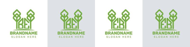 Letters BE and EB Greenhouse Logo, for business related to plant with BE or EB initials vector