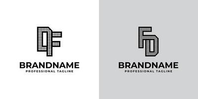 Letters DF and FD Dot Monogram Logo, Suitable for business with DF or FD initials vector