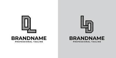 Letters DL and LD Dot Monogram Logo, Suitable for business with DL or LD initials vector