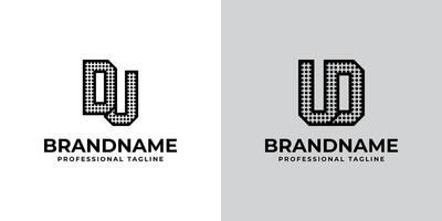 Letters DU and UD Dot Monogram Logo, Suitable for business with DU or UD initials vector