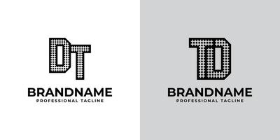 Letters DT and TD Dot Monogram Logo, Suitable for business with DT or TD initials vector