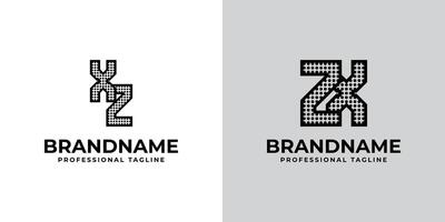 Letters XZ and ZX Dot Monogram Logo, Suitable for business with XZ or ZX initials vector